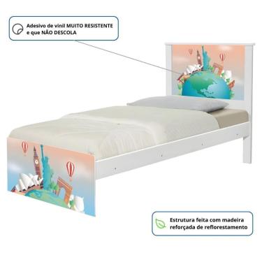 Imagem de Cama Solteiro Hop Volta Ao Mundo Com Colchão