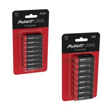 Imagem de Kit 16 Pilhas Comum AA e 16 Pilhas Palito AAA 1.5v Avant Use
