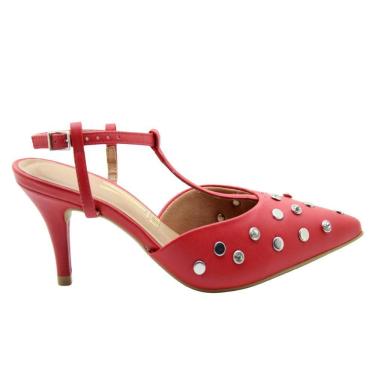 Imagem de Sapato Vizzano Slingback Tachas Pratas Feminino