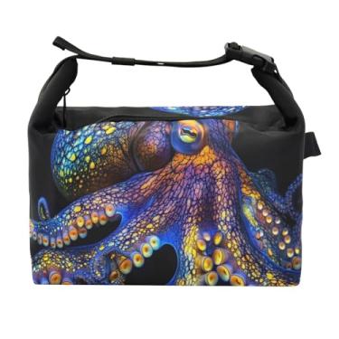 Imagem de STAYTOP Lancheira de polvo do mar profundo com fivela, lancheira isolada para meninos e meninas, lancheira térmica para trabalho escolar