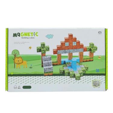 Imagem de Kit 119 Blocos Magnéticos de Construção, Brinquedo Educativo, Plástico ABS com Ímãs, Cubos Coloridos, a partir de 3 Anos