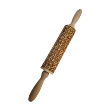 Imagem de WeiLaiKeQi Rolo de massa de madeira com natalino para confeitaria.