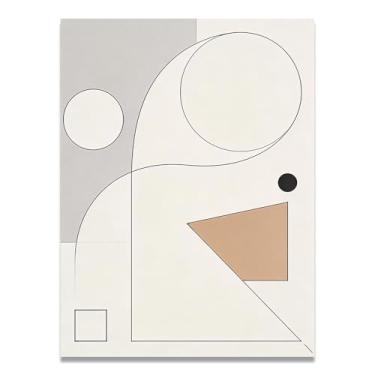Imagem de Arte em tela minimalista de essência simplificada: tons neutros de serenidade grande área em branco para decoração de espaço calmo 30 x 45 cm sem moldura