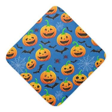 Imagem de Burbuja Toalha de banho de bebê Pumpkins with Facial Expressions - Toalha com capuz de musselina macia e absorvente para recém-nascidos, 76 x 76 cm