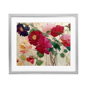 Imagem de Stupell Industries Vaso de flores Haiku Impressão emoldurada preta sob vidro, design por Annabelle Hall, 33 x 40