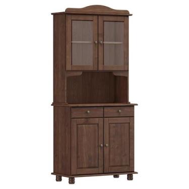 Imagem de Cristaleira 4 Portas Rubi Madeira Maciça Café - FN - Finestra