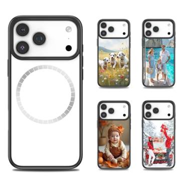 Imagem de FOQENCCI Capa magnética compatível com iPhone 17 Pro Max sublimação em branco | 5 peças, compatível com MagSafe, capa de telefone personalizada faça você mesmo para impressão, antiderrapante