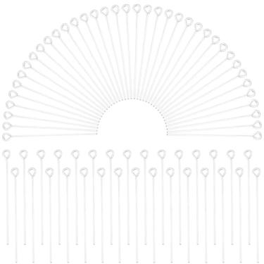 Imagem de Beebeecraft 1 caixa 100 pinos de olho aberto 35 mm prata esterlina 925 pinos de latão banhado a prata esterlina para fazer joias brincos DIY