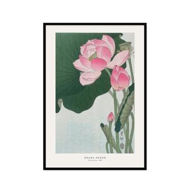 Imagem de Pôster Hasui Kawase Ohara Koson Impressões Katsushika Hokusai Pintura em Tela Onda Japonesa Arte de Parede Hiroshige Imagens para Decoração de Casa (SKU19,12 x 45,7 cm = (30 x 45 cm), Moldura preta)