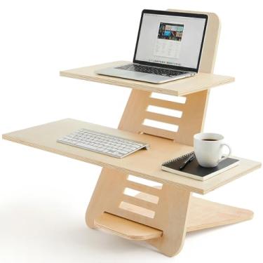 Imagem de Colingmill Conversor de mesa em pé, mesa de elevação, altura ajustável para sentar para ficar em pé, estação de trabalho para escritório e casa, bétulas de mesa portátil