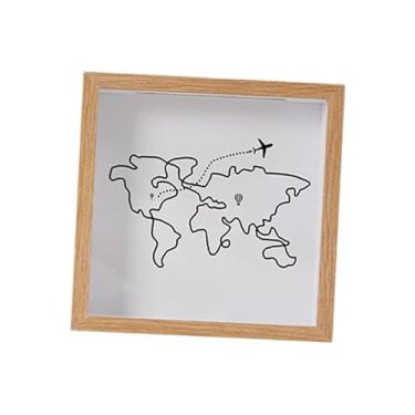 Imagem de Generic Moldura tipo caixa com compartimento para guardar ingressos, ideal para artesanato, filmes, eventos esportivos e shows. Ótimo para guardar lembranças, Cor Madeira 20x20cm