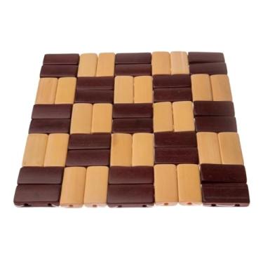 Imagem de Descanso de Panela de Bamboo Xadrez 16x16cm Resistente