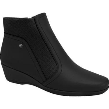 Imagem de Bota Cano Curto Anabela Pé Quentinho Conforto 143217 Piccadilly Preto-Feminino