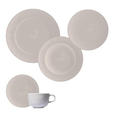Imagem de Jogo Jantar Chá 20 Peças Relevo Dunas Cinza Germer Porcelanas