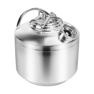 Imagem de MRbrew Barril de limpeza de 6 litros/6 L, kit de limpeza de linha de cerveja de aço inoxidável 304 com acoplador D único e válvula de alívio de pressão arruela de linhas de barril de nível comercial