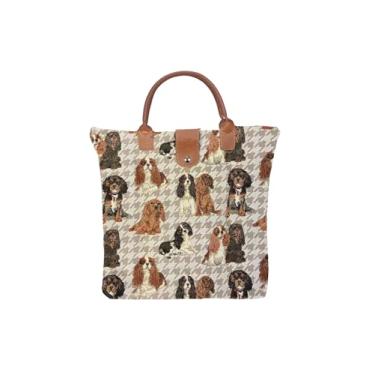 Imagem de Signare Sacola de tapeçaria dobrável sacola de compras reutilizável bolsa de compras, Cavalier King Charles Spaniel, One Size