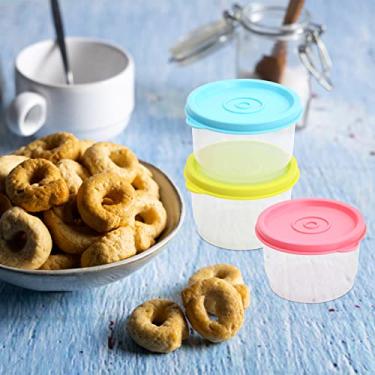 Imagem de Conjunto de 6 recipientes pequenos para alimentos com tampas de 160 ml, potes herméticos reutilizáveis com tampas para almoço, iogurte, lanche, micro-ondas, freezer e lava-louças