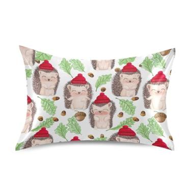 Imagem de Fronhas refrescantes engraçadas e fofas folhas de cetim branco bonito arte padrão queen king fronha decoração de cama fronha tamanho king 101,6 cm x 50,8 cm