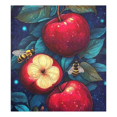 Imagem de Decalque de capa de ímã de lava-louças azul escuro com folhas de frutas para decoração de eletrodomésticos 58,4 cm L x 66 cm A