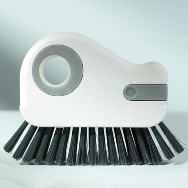 Imagem de Escova de limpeza de trilhos de janela 2 em 1, limpador de fendas de lacuna estreita para trilhos de janela, trilhos de porta deslizante, ranhuras, ferramenta de limpeza doméstica portátil (cinza)