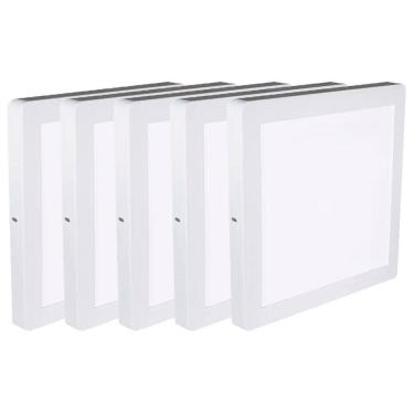 Imagem de Kit 5 Luminária Plafon Led Quadrado Sobrepor 18W 6500K Noll