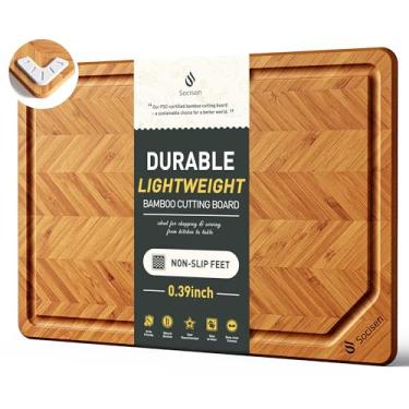 Imagem de Tábua de cortar madeira, tábua de corte dupla face, tábua de servir, cozinha, essencial, casa, aquecimento, anfitriã, presente bandeja de servir para Natal, casamento, aniversário, marfim