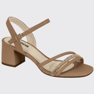 Imagem de Sandália Feminina Salto Bloco Tira Strass Moleca 5496.113.29176-Feminino