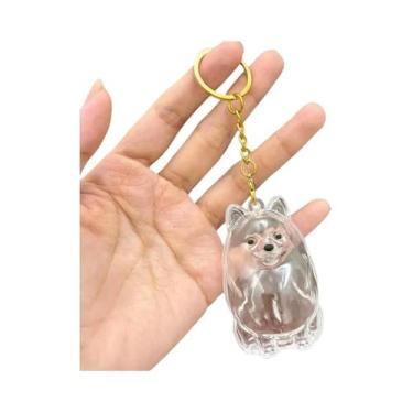 Imagem de Chaveiro De Armazenamento De Pelos De Cão Fofo, Bolsa Transparente Par