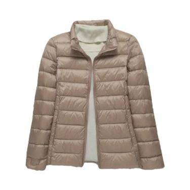 Imagem de Jaqueta Feminina Slim Fit De Pluma De Pato Branca Moda Inverno Portáti