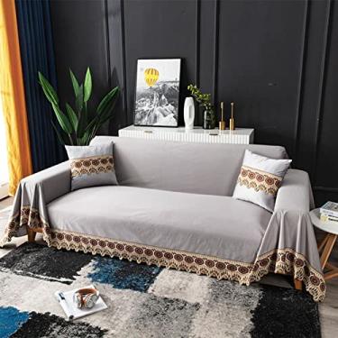 Imagem de Cobertor de cama premium capa de sofá super macia para cama e sofá protetor de móveis de viagem capas de sofá grande para sofá cinza - 1-180 cm x 320 cm
