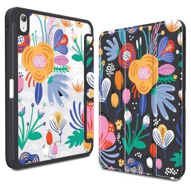 Imagem de CISSOOK Capa compatível com iPad de 11 polegadas 2025 (A16) / iPad 10 de 2022 de 10,9 polegadas com suporte para Apple Pencil, despertar/hibernar automaticamente, capa protetora floral multicolorida