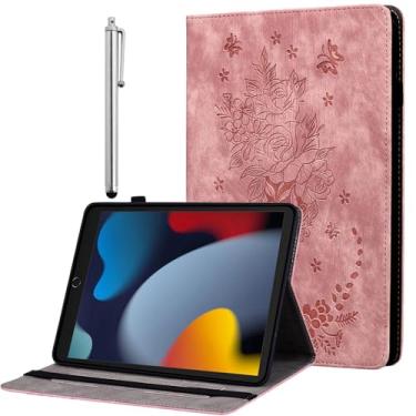 Imagem de KEFBWAO Capa para iPad (9,7 polegadas) 6ª geração 2018/5ª geração 2017/iPad Air 2 2014, Auto Wake/Sleep Multi-Angle Flip PU com suporte para lápis, rosa