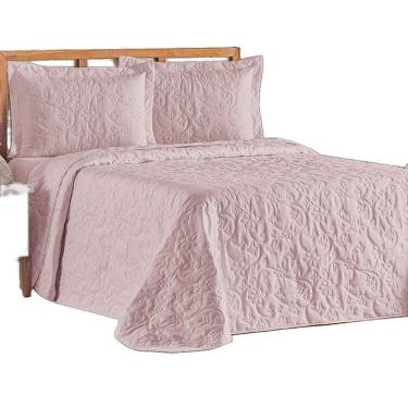 Imagem de Cobre Leito Colcha Queen Mobili 03 Peças - Rosê - 100% Poliéster