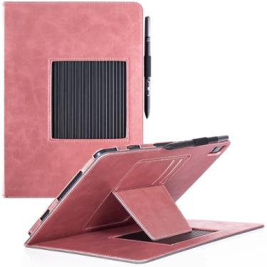 Imagem de BOZHUORUI Capa para bloco de desenho XPPen Magic 31 cm | Suporte ajustável em vários ângulos | com hibernar/despertar automático | Capa de poliuretano premium com alça para suporte de caneta (ouro