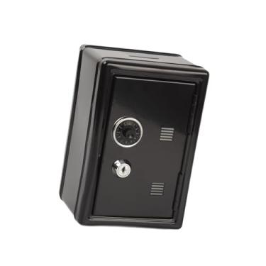 Imagem de oshhni Cofrinho de mesa pequeno, leve e fofo, em formato de porquinho, ideal para guardar dinheiro, cosméticos, maquiagem e bonecas, Preto