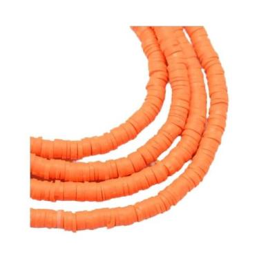 Imagem de Contas De Argila Polimérica Vermelho Laranja, Discos Planos Redondos H