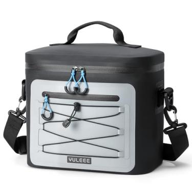 Imagem de Yuleee Bolsa térmica, 16 latas, macia, média, portátil, com isolamento térmico, refrigerador de almoço diário, baú de gelo à prova de vazamento para praia, acampamento, viagem, piquenique, preto