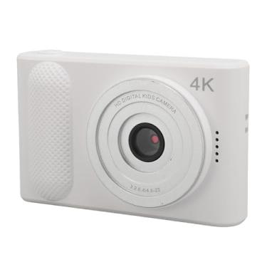Imagem de Câmera digital 4K de 48 MP, câmera de vlogging HD com zoom digital de 16x, câmera de viagem de foco automático com tela TFT de 2,4 polegadas, câmera micro SLR com vários filtros de cores (branca)