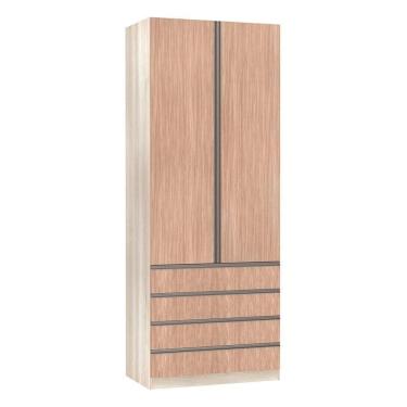 Imagem de Guarda Roupa 2 Portas 4 Gavetas 90Cm Prime Plus Luciane Móveis