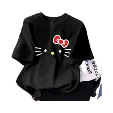 Imagem de Camiseta Unissex Hello Kitty 2025 Com Estampa Coreana Para Casal, Mang
