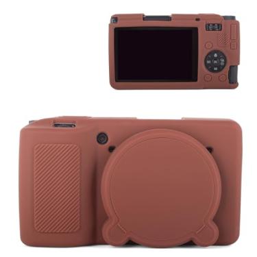 Imagem de MUZIRI KINOKOO Capa de silicone compatível com câmera compacta Ricoh GR IV - Capa protetora de borracha macia GR IV/GR4 com capa de lente removível - leve, antiderrapante e anti-arranhões - café