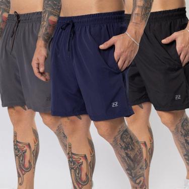 Imagem de Kit 3 Bermudas Masculinas Academia Treino Shorts Elástico Luzzoo-Masculino