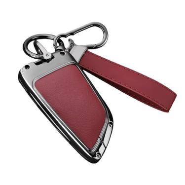 Imagem de Capa de couro para chave com fivela especial, capa de carro compatível com BMW X1 X3 X5 X6 X7 1 3 5 6 7 Série G20 G30 G11 F15 F16 G01 G02(H-gun red chain)