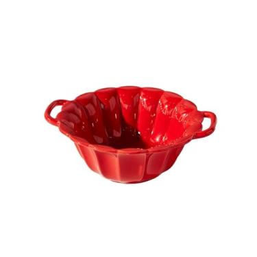 Imagem de Love vitrificada cerâmica talheres casamento casa festiva casa festiva -20.3 cm orelha bowl (vermelho)
