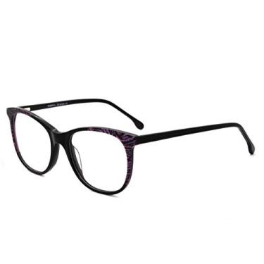 Imagem de Óculos de gato modernos para mulheres, armação vintage, lentes transparentes, óculos sem grau, Óculos roxos