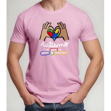 Imagem de Camiseta Camisa Algodão Feminina Masculina Adulto Campanha Abril Azul 