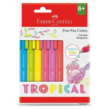 Imagem de Caneta Faber-castell Fine Pen Colors Tropical 0.4 6 Cores - FABER CAST