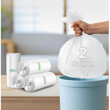 Imagem de 40 peças de sacos de lixo pequenos de 2 galões, sacos de lixo, forros de cesta de lixo, sem cheiro, forros de lixeira de banheiro, sacos de plástico pequenos para cozinha de escritório em casa
