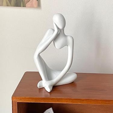 Imagem de 1 estatueta para decoração de estante de livros, ornamentos de escultura de leitura de arte abstrata, decoração de casa, decoração de mesa de sala de estar, estilo 2