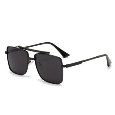 Imagem de HPIRME Óculos de luxo em metal com proteção UV 400, estilo vintage, para homens e mulheres, armação grande (hei-heihui)